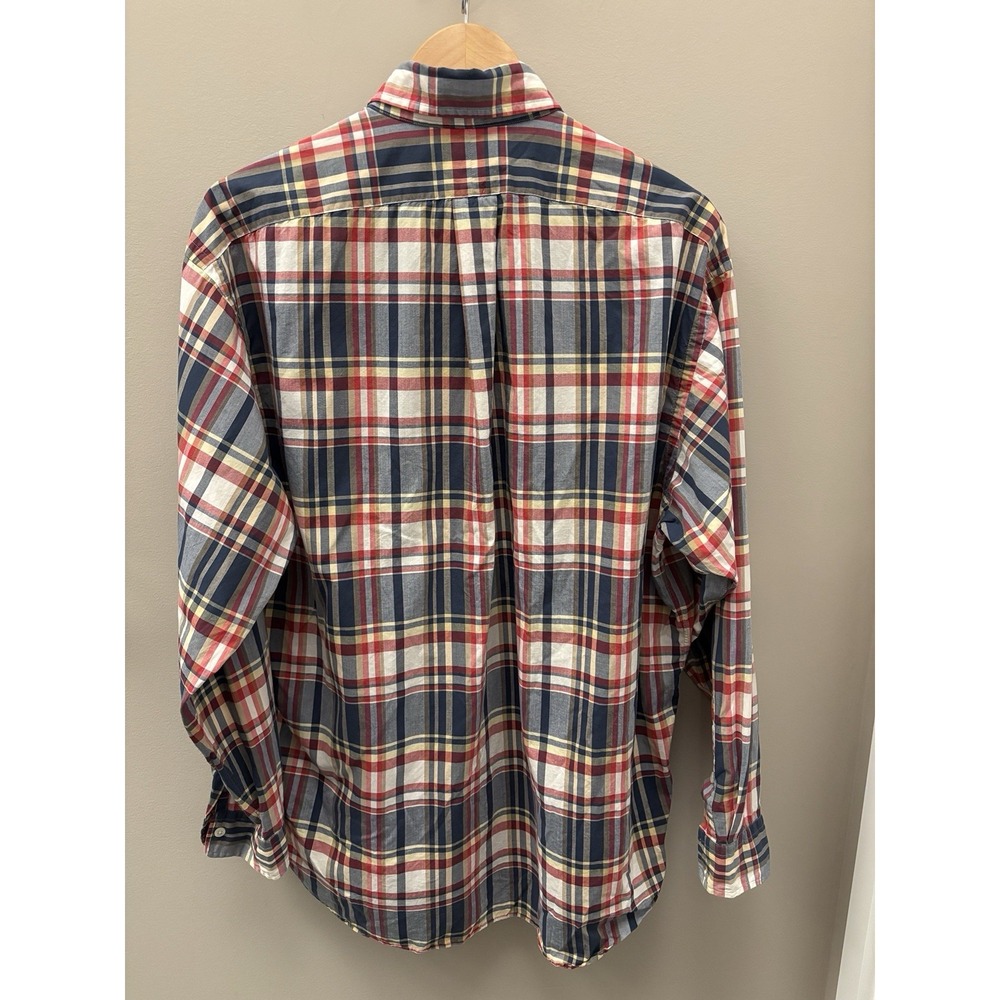 Ralph Lauren Blake Mens L Shirt Button Down Red Pony Blue Plaid Preppy Patriotic - Picture 5 of 9